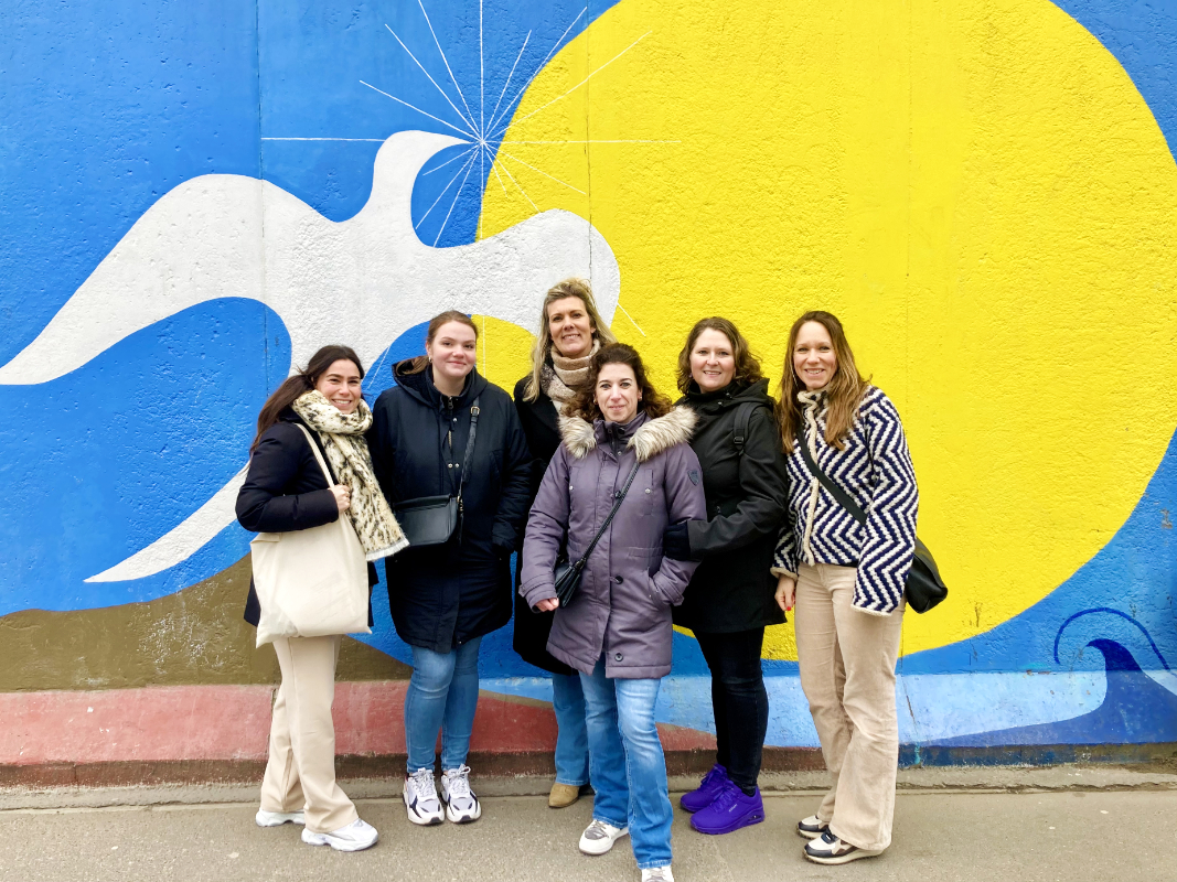 A group of teachers from the Netherlands at the East Side Gallery, Berlin